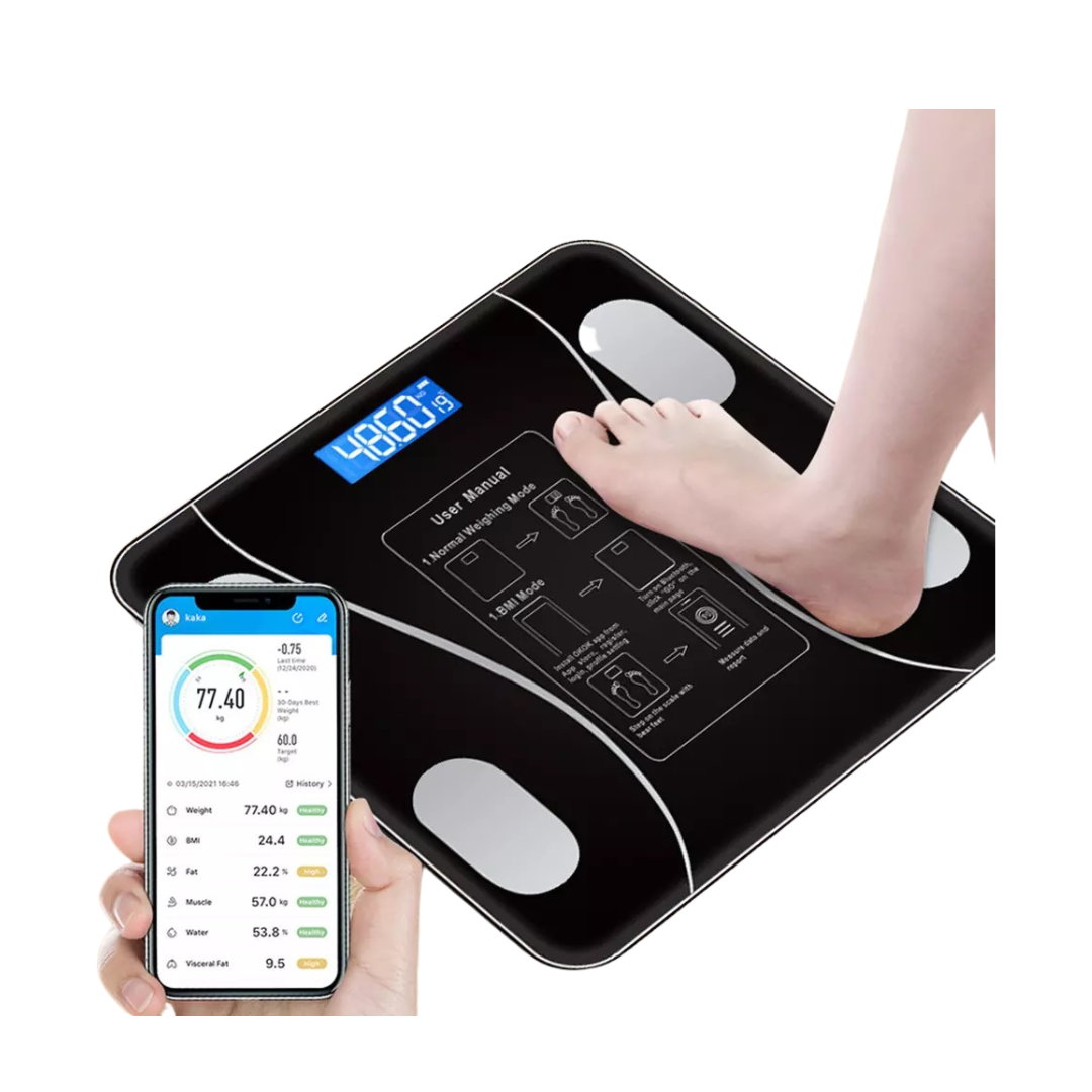 Bluetooth Body Fat Scale,Smart Wireless Digital Bathroom Weight Scale Body Composition Analyzer for Body Weight, Fat, Water, BMI, Bmr, Muscle Mass